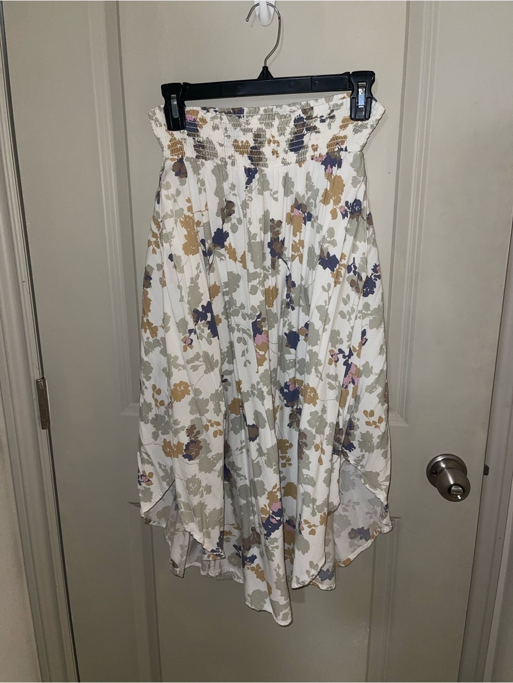 Floral Midi Smocked Waist Midi Skirt Size Small